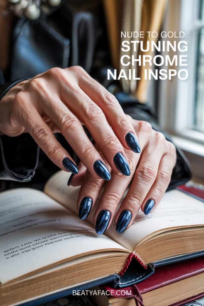 a person's hands with long nails and a book