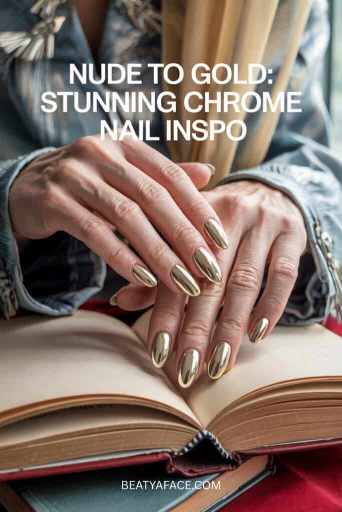 a person with golden nails