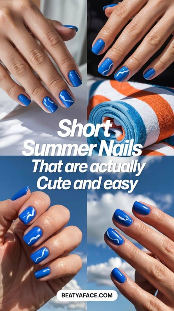 a collage of hands with painted nails