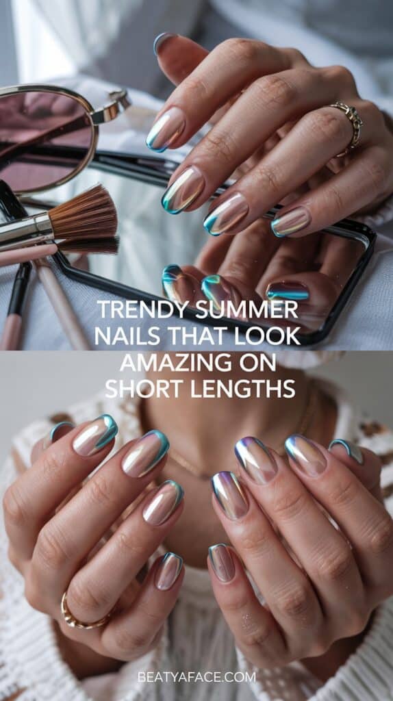 a collage of a woman's hands with different colored nails