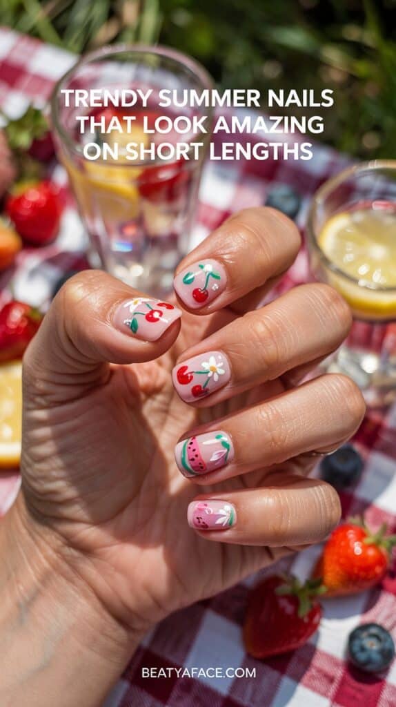 a hand with painted nails