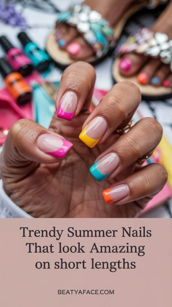 a close up of a hand with painted nails